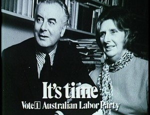 [Gough and Margaret Whitlam, It's Time campaign photo for the ALP, 1972]