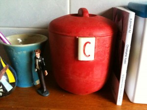 poetry books in kitchen